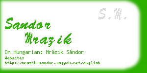 sandor mrazik business card