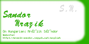 sandor mrazik business card